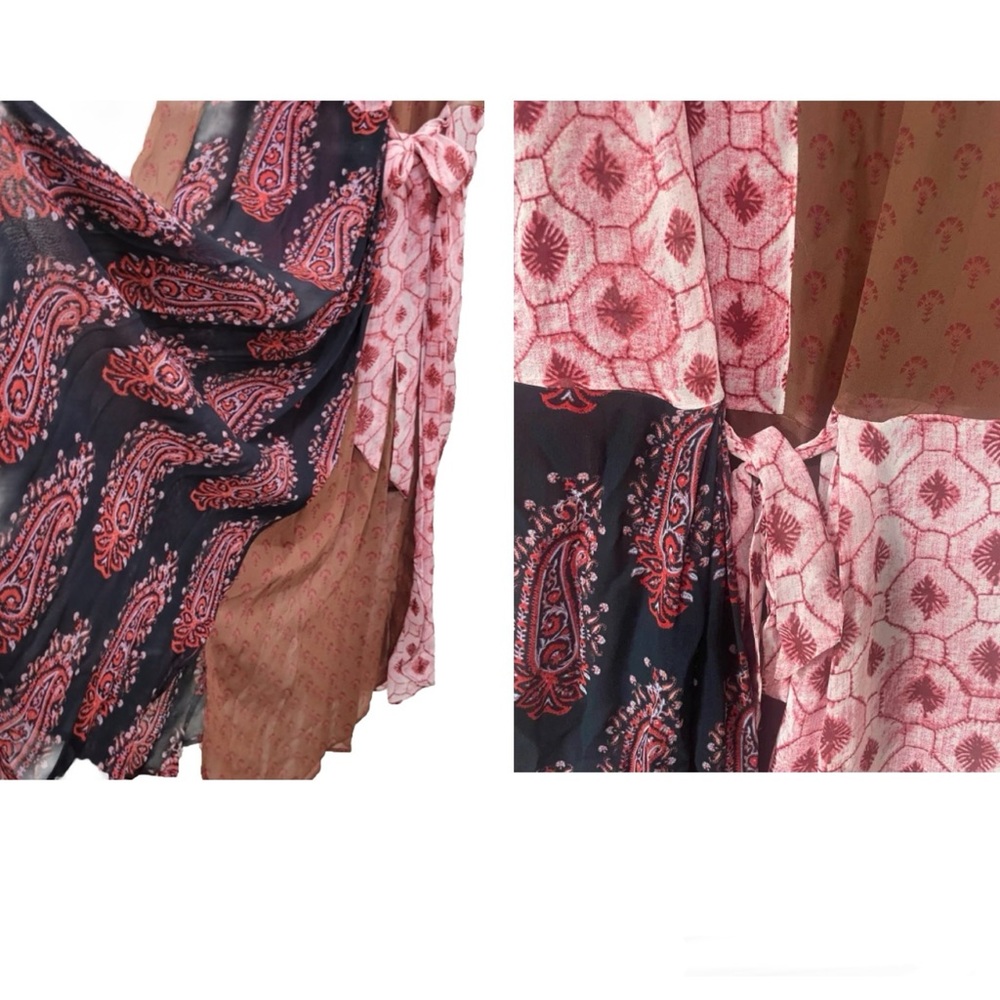 Zara Translucent Mixed Print Midi Dress with Slip (M) - Picture 8 of 12